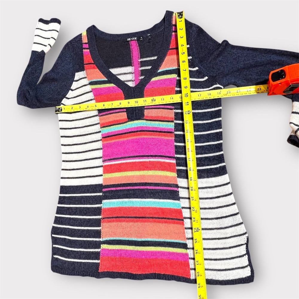 NIC+ZOE “Highline” Linen Blend Striped Tunic Top - Picture 8 of 11